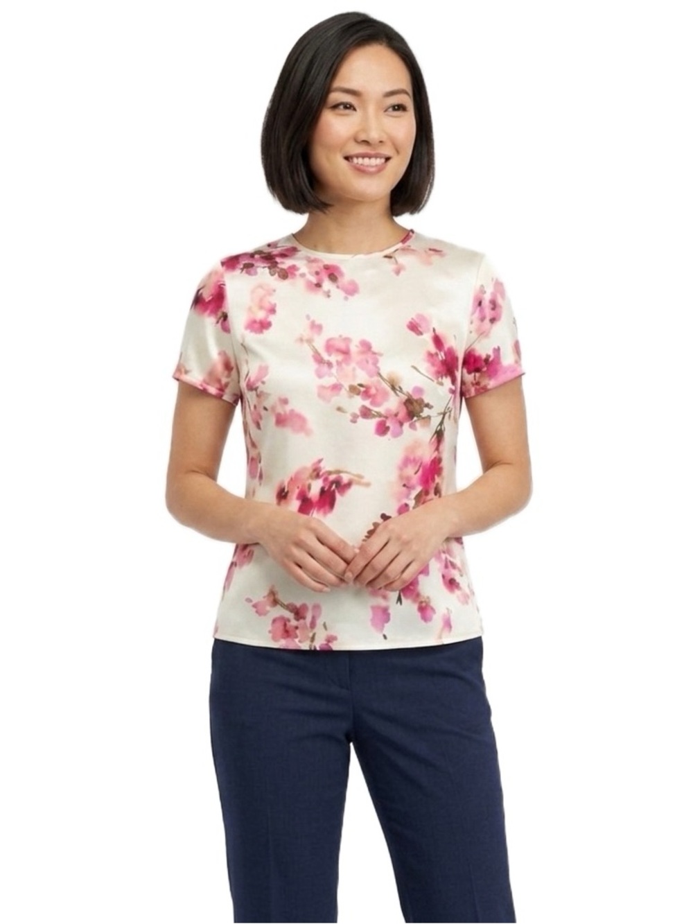 The Limited Floral Short Sleeve Blouse
